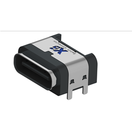 XB-ATCF-06-024 TYPE C 6P waterproof base on the board - rubber reducing type A (shell 4-pin plug board, terminal SMT)